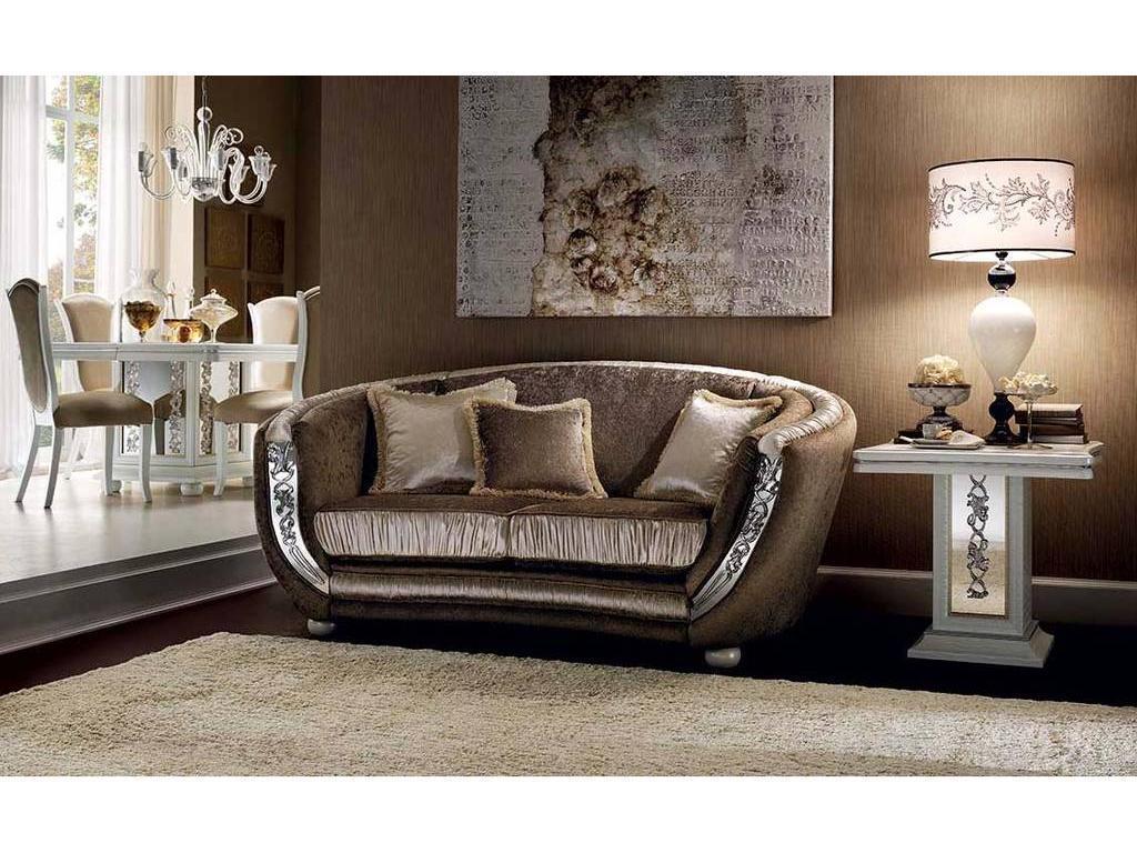 Arredo Classic: диван 2-х местный(шоколад, серебро)
