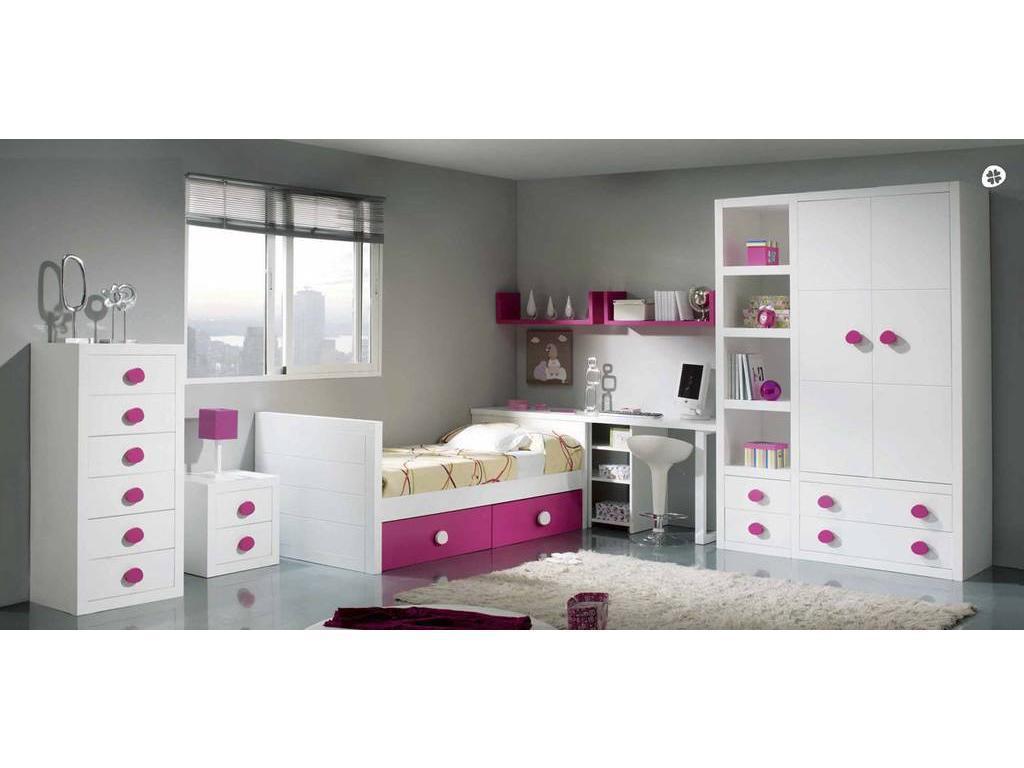 Trebol: детская комната современный стиль(белый, розовый)