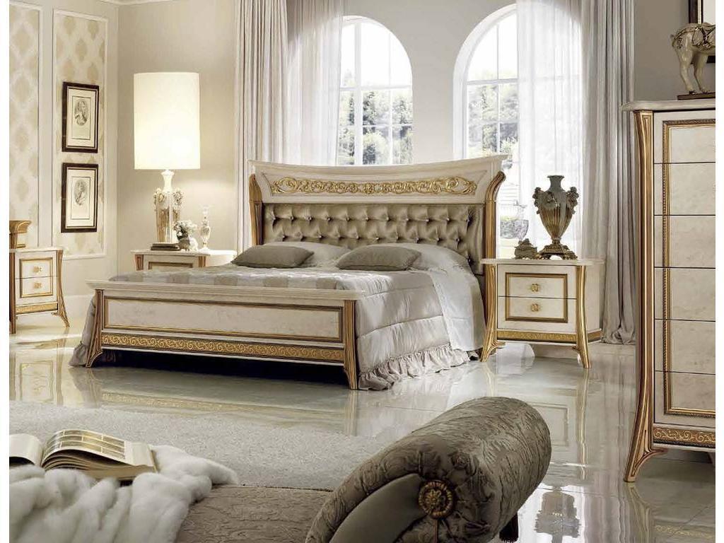Arredo Classic: кровать двуспальная(бежевый, золото)