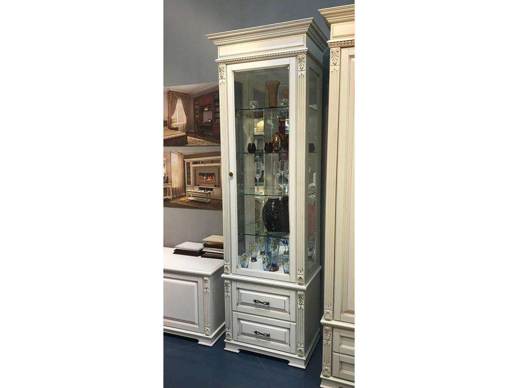 Arco Decor: витрина 1 дверная(белый, патина)