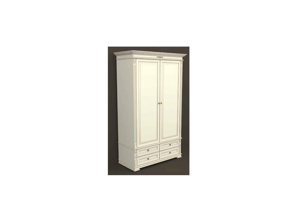 Arco Decor: шкаф 2 дверный(белый, патина- коричневая)