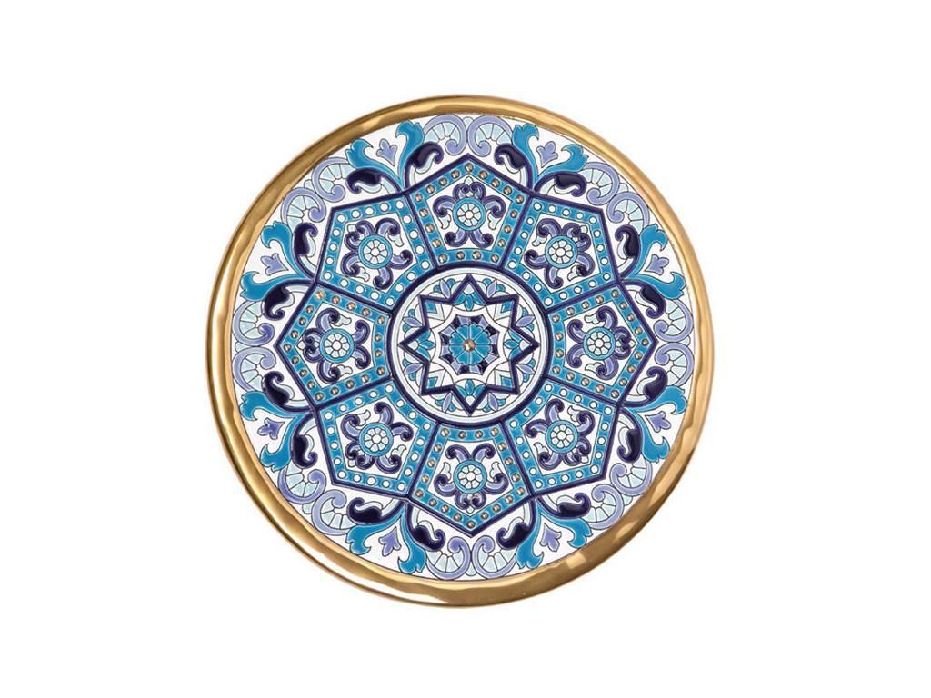 Artecer: тарелка декоративная(золото, синий)