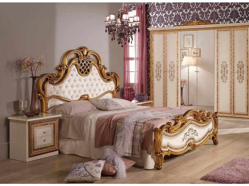 Dia: кровать двуспальная(бежевый, золото)