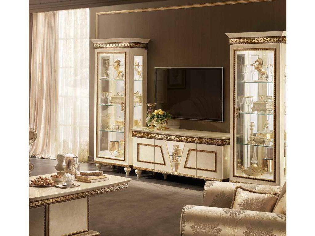 Arredo Classic: тумба под телевизор(слоновая кость, золото)