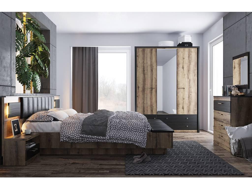 Anrex: спальня современный стиль(дуб,черный)
