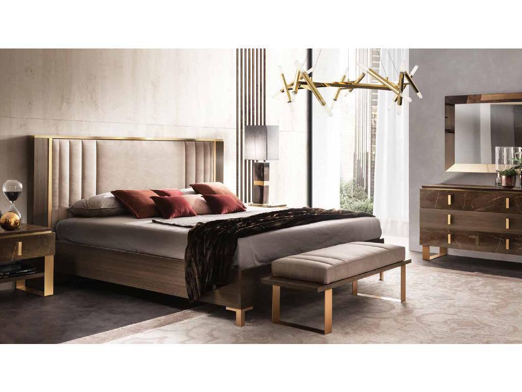 Arredo Classic: кровать двуспальная(венге, коричневый, золото)