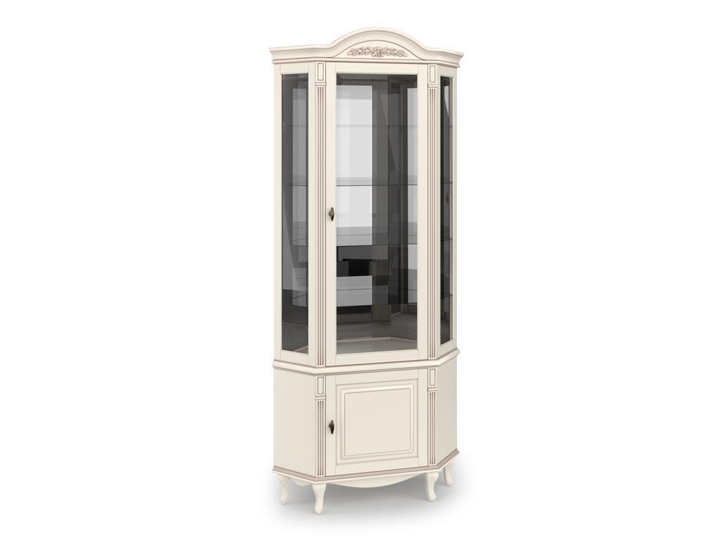 Arco Decor: витрина угловая(белый, патина)