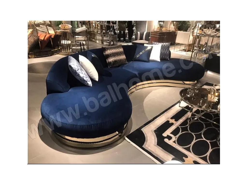 BALHOME: диван многоместный(синий, золото)