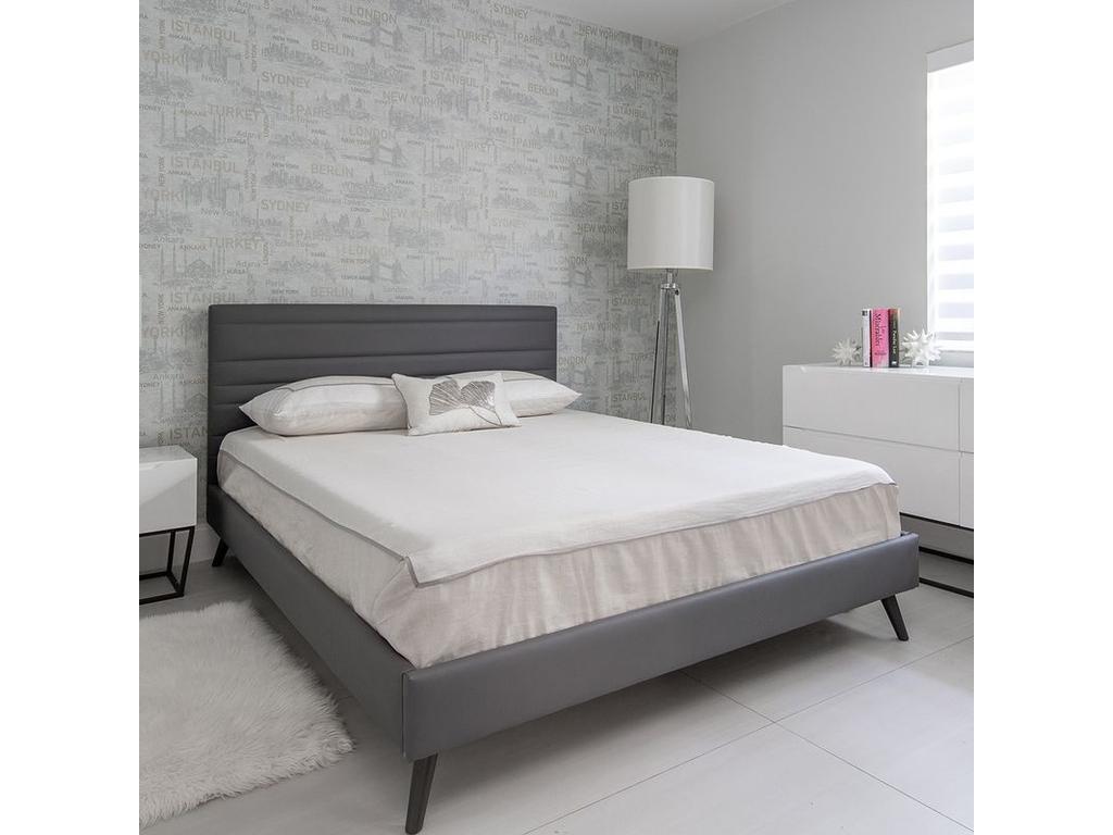 Mod Interiors: кровать двуспальная(черный, серый)