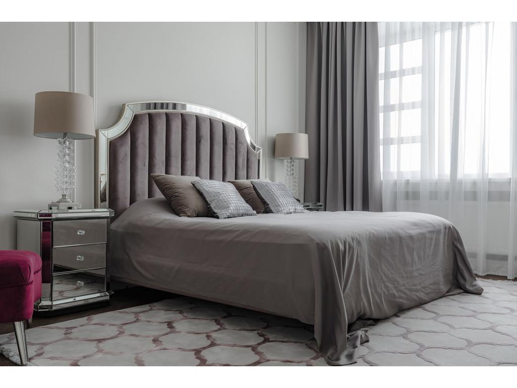 Garda Décor: кровать двуспальная(серый)