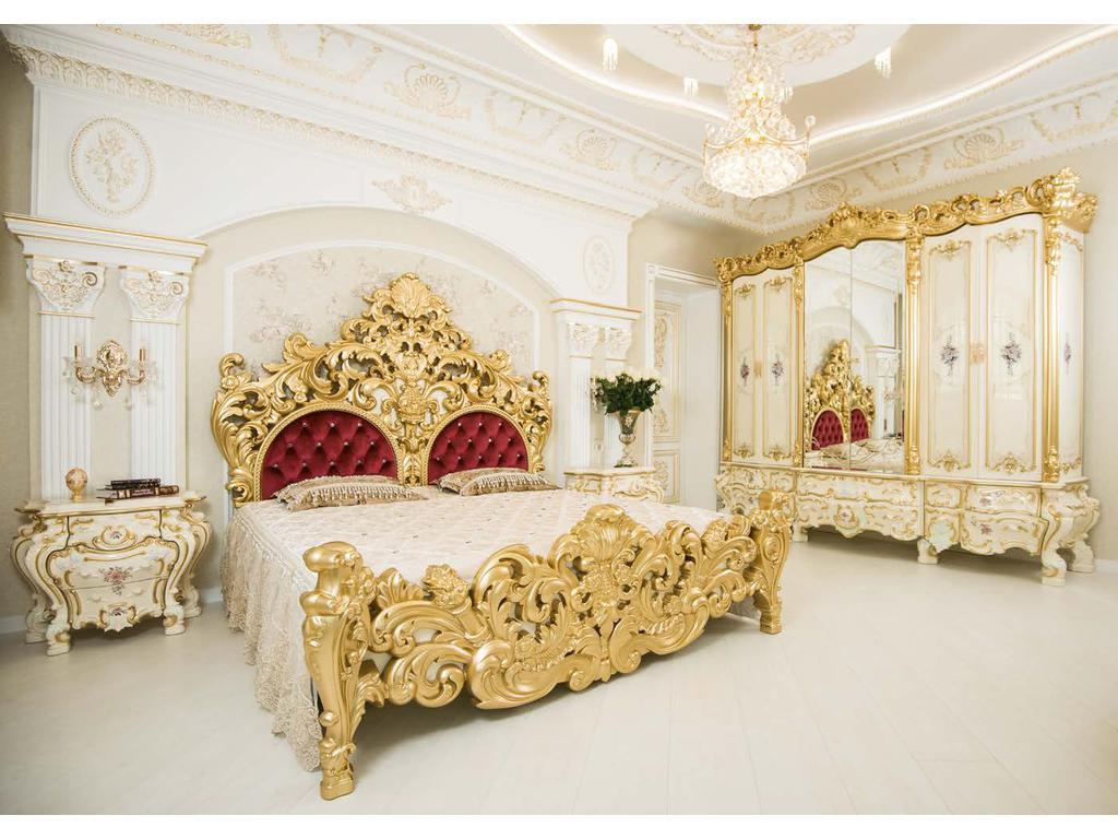 Мэри: спальня барокко(золото, крем)