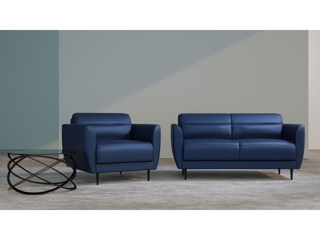 Евроформа: комплект мягкой мебели(бриллиантово-синий)