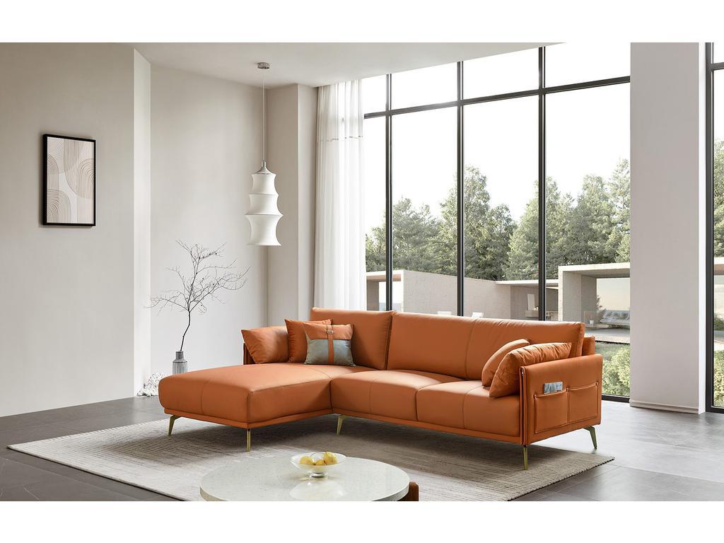 Euro Style Furniture: диван угловой(оранжевый)