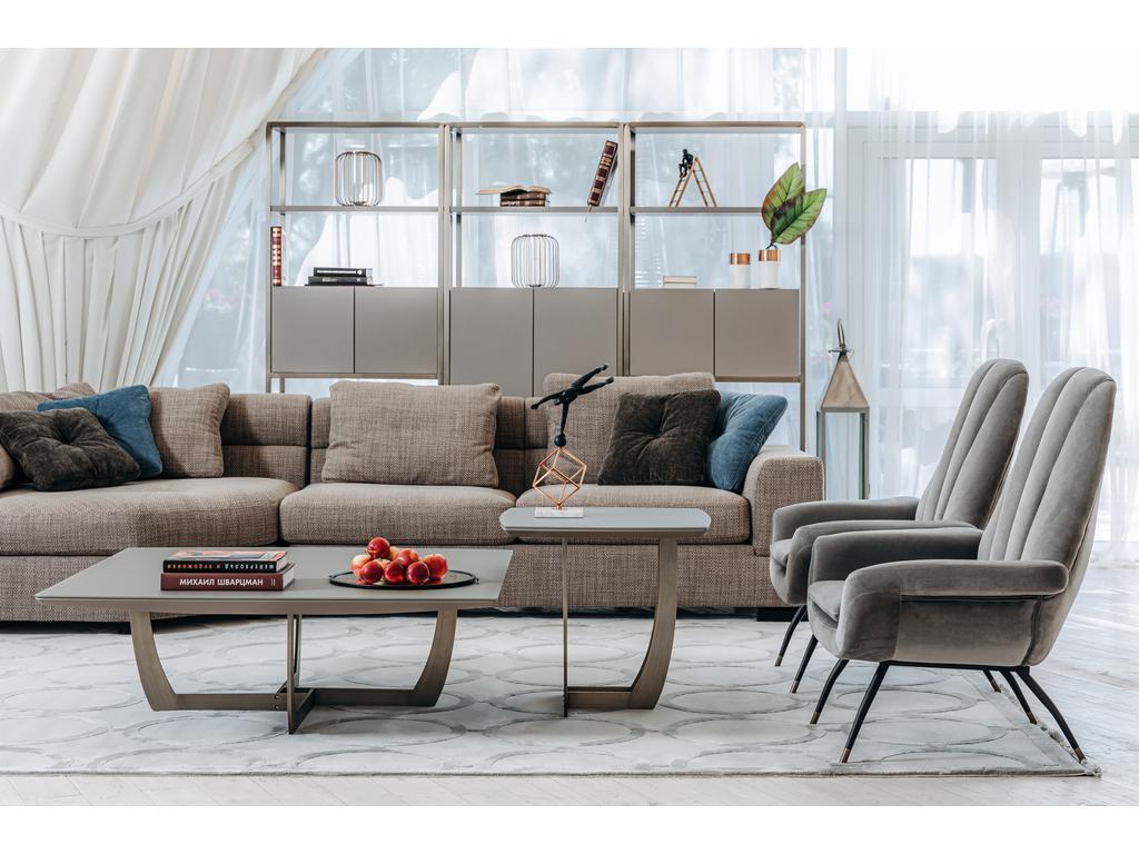 Garda Décor: стол журнальный(серый, золото)