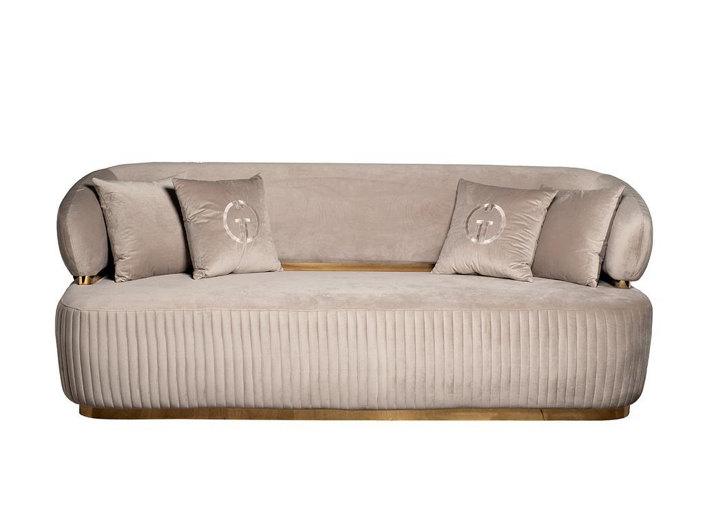 Garda D&eacute;cor: диван 3 местный(серый)