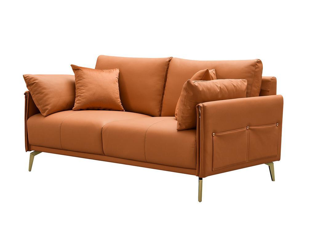 Euro Style Furniture: диван 2-х местный(оранжевый)