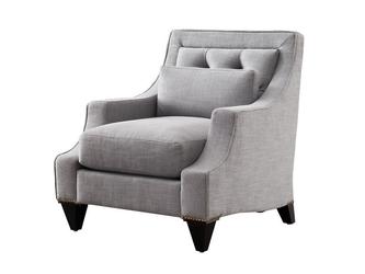 Fratelli Barri: кресло(махагон, серо-голубая рогожка)