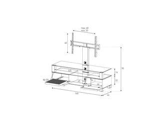Sonorous: стойка под телевизор(прозрачное стекло, стальной, орех)