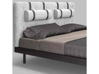Mod Interiors: кровать двуспальная(орех W, серая рогожка)