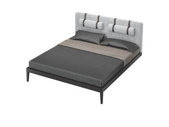 Mod Interiors: кровать двуспальная(серый, орех W)