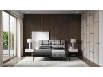 Mod Interiors: кровать двуспальная(серый, орех W)