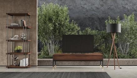 Mod Interiors: тумба под телевизор(шпон ореха, черный)