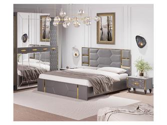 Мэри: кровать двуспальная(золото, серый)