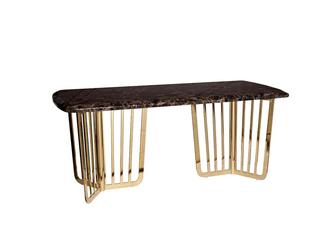 Garda Décor: стол обеденный(коричневый, золото)